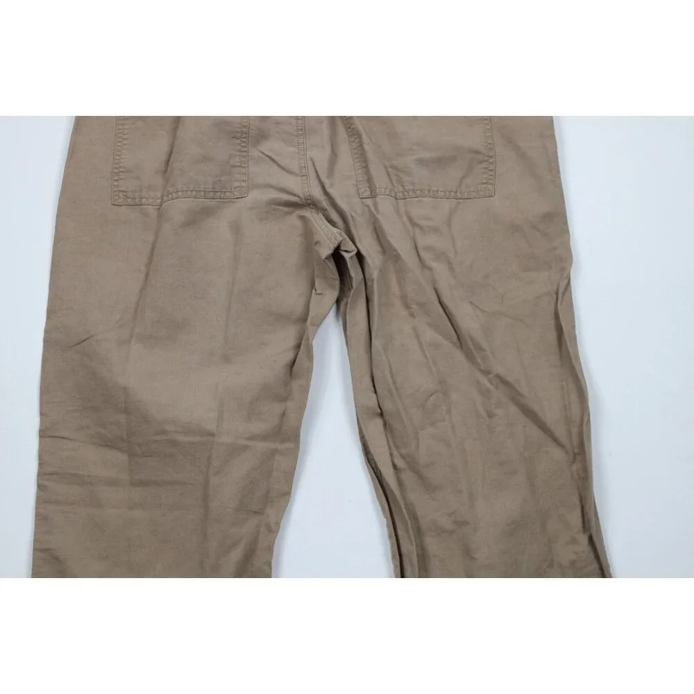 Vintage Banana Republic Mens 36x34 Faded Linen Blend Wide Leg Harem Pants Beige